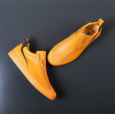Men's Zip Leather Shoes 