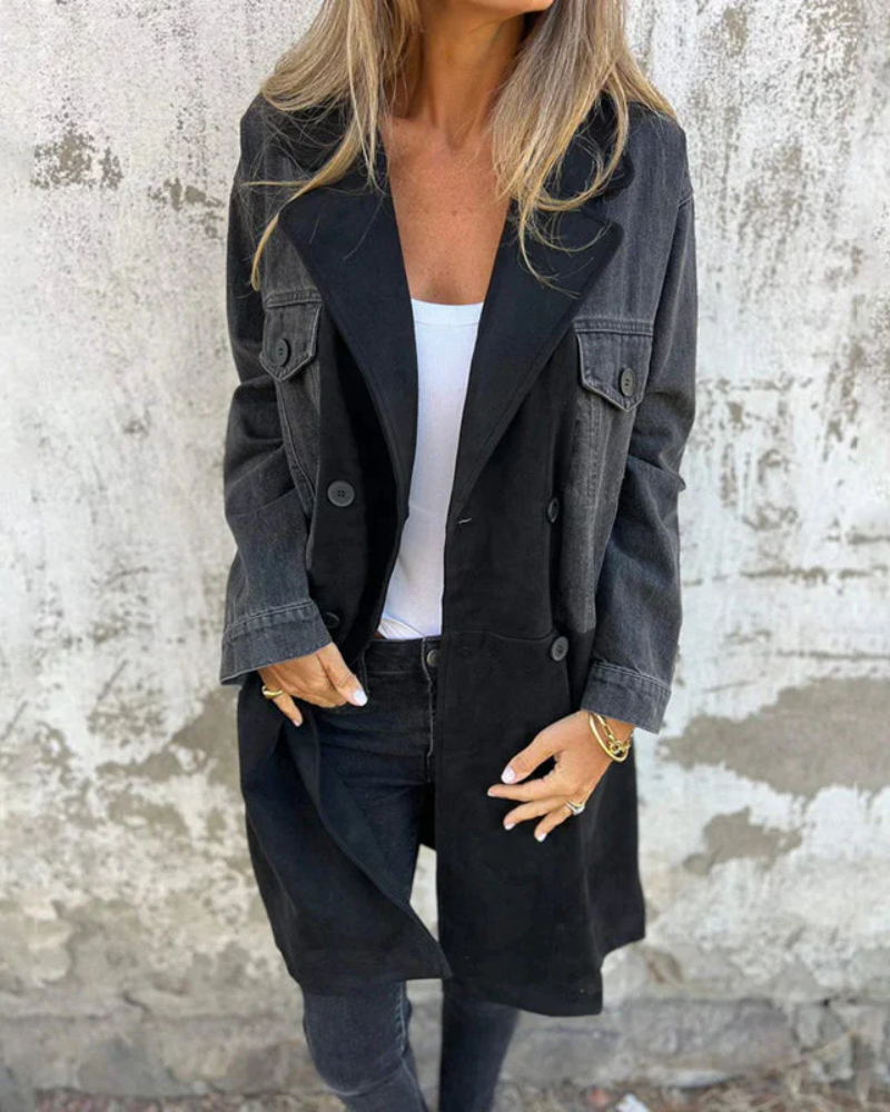 Marites - Denim and Camel Coat.