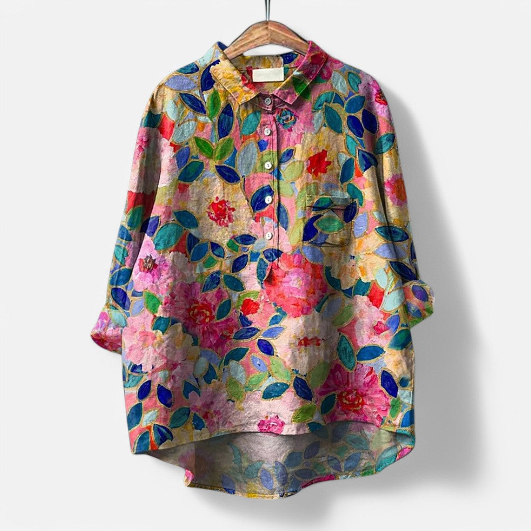 Frida - Artistic Dog Print Blouse