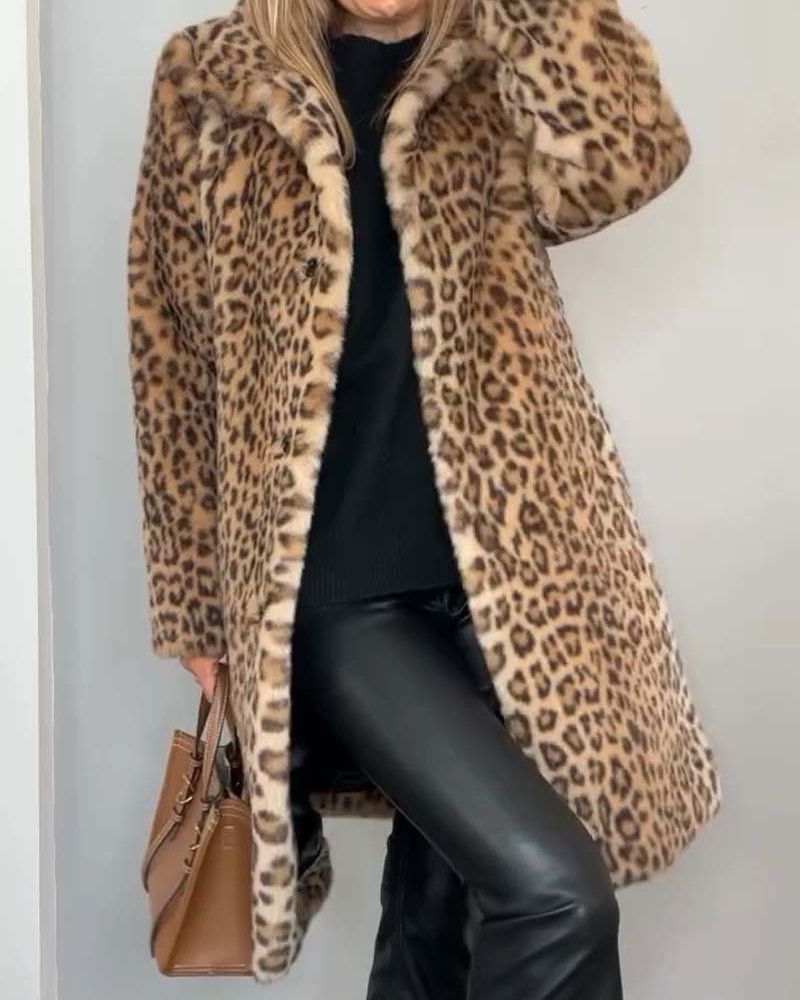 Leia - Leopard Long Soft Jacket