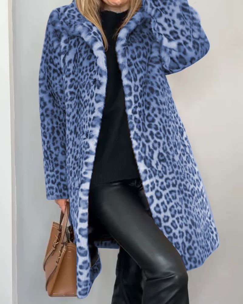 Leia - Leopard Long Soft Jacket