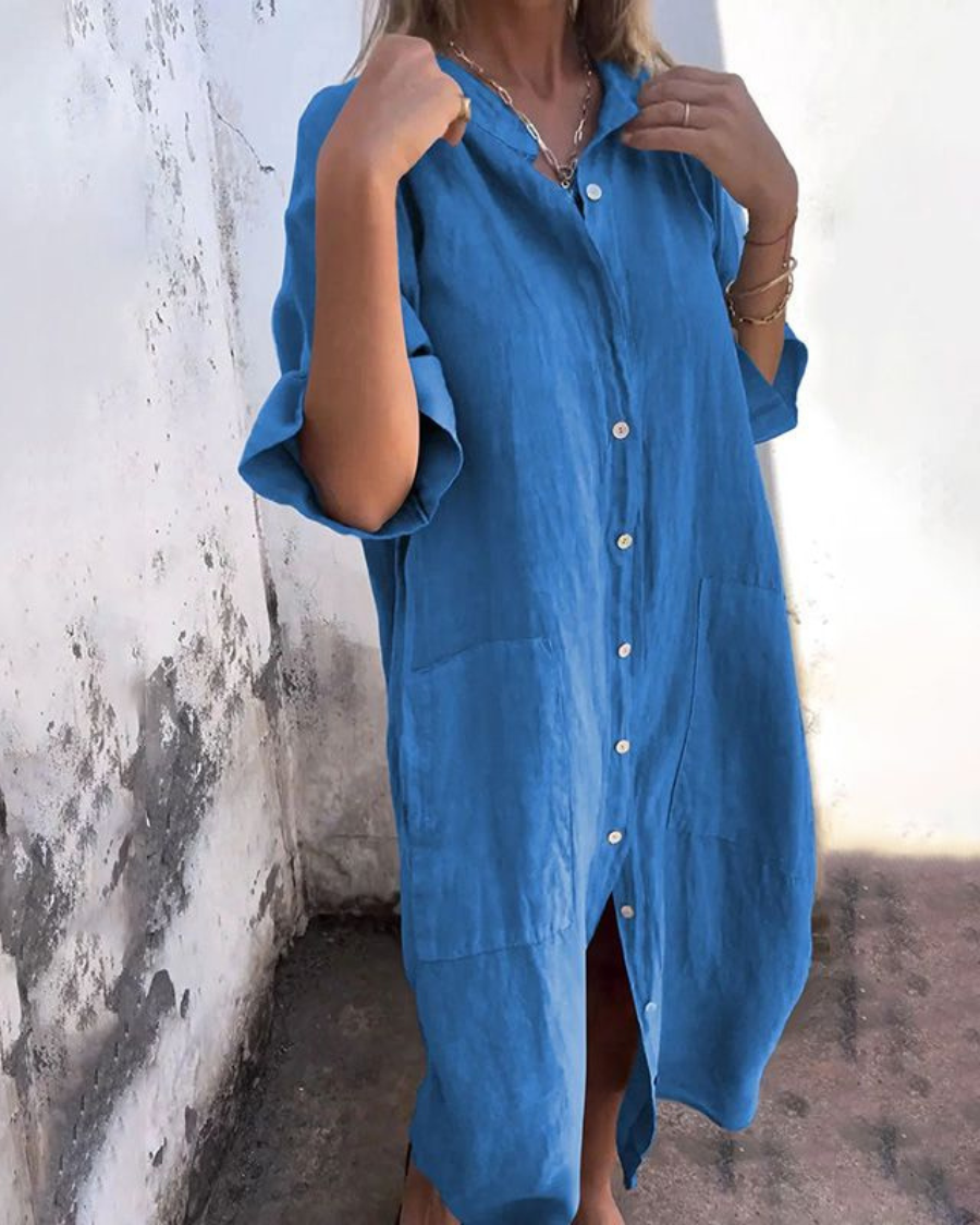 Melanie - Breezy Bohemian Shirt Dress