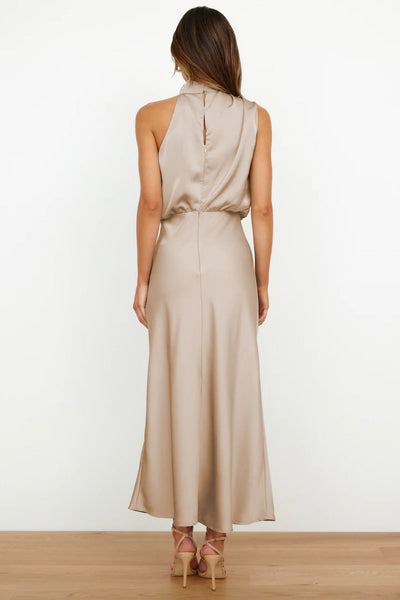 Carlina - Elegant Satin Halter Dress
