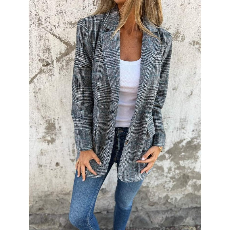 Fleur - Elegant Checkered Coat