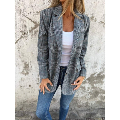 Fleur - Elegant Checkered Coat