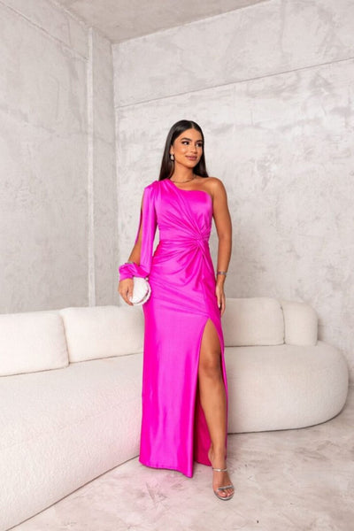 Celena - Luxurious Satin Evening Dress