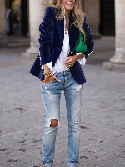 Isla - Elegant Velvet Blazer