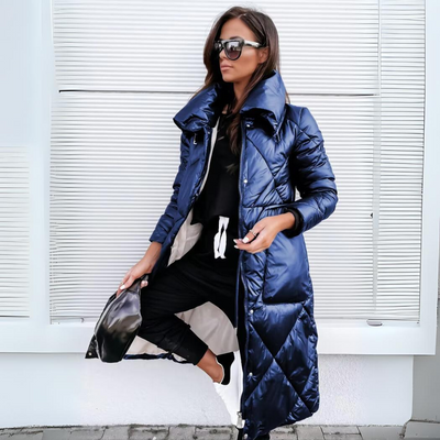 Nicola – Long Quilted Cotton Jacket
