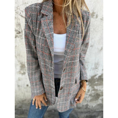 Fleur - Elegant Checkered Coat