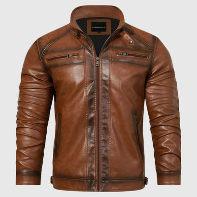 Davide Costa Slim Fit Leather Jacket