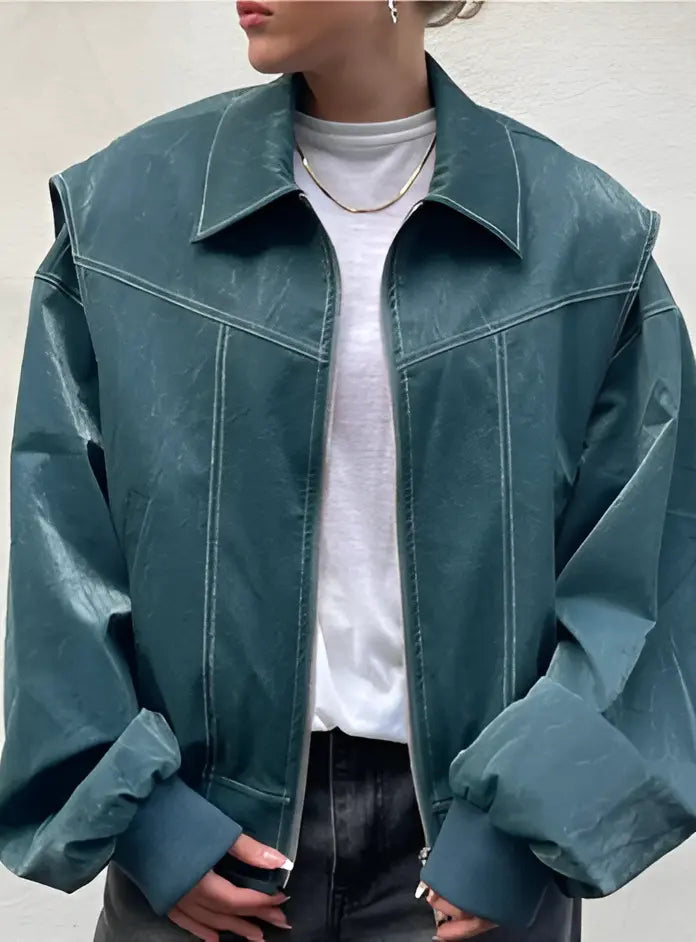 Casual Oversized Leather Jacket