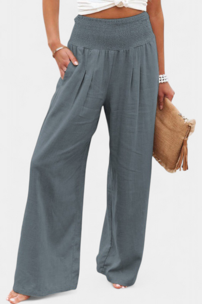Alexia - Flowing Cotton-Linen Pants