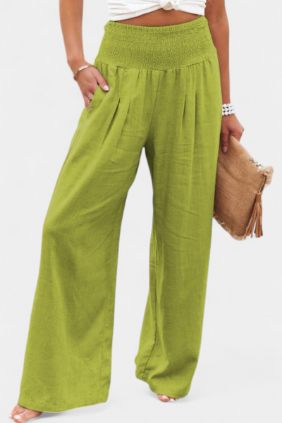 Alexia - Flowing Cotton-Linen Pants