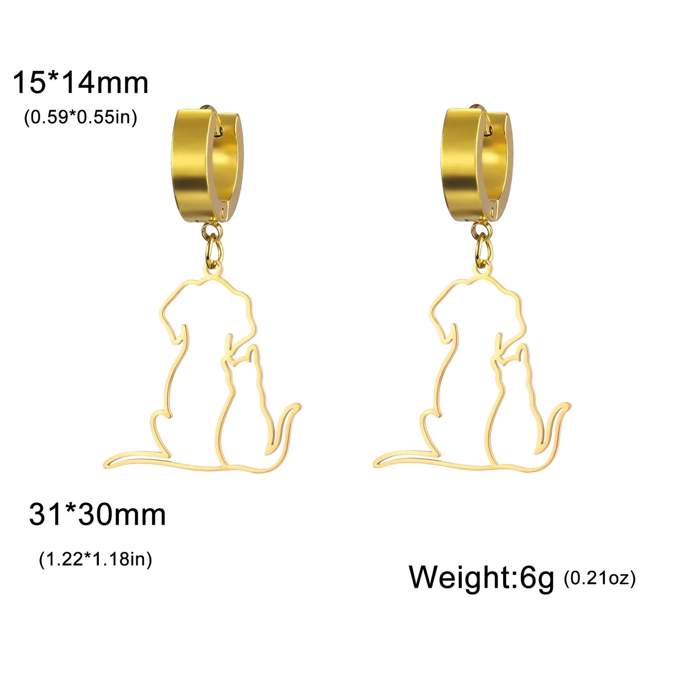 Cazador - Cute Stainless Steel Earrings