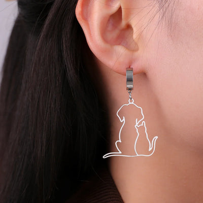 Cazador - Cute Stainless Steel Earrings
