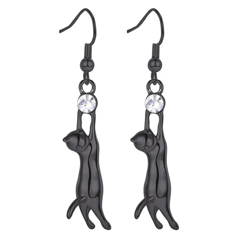 Huitan - Cute Cat Dangle Earrings