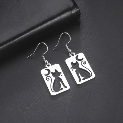 Luna - Cute Cat Drop Earrings