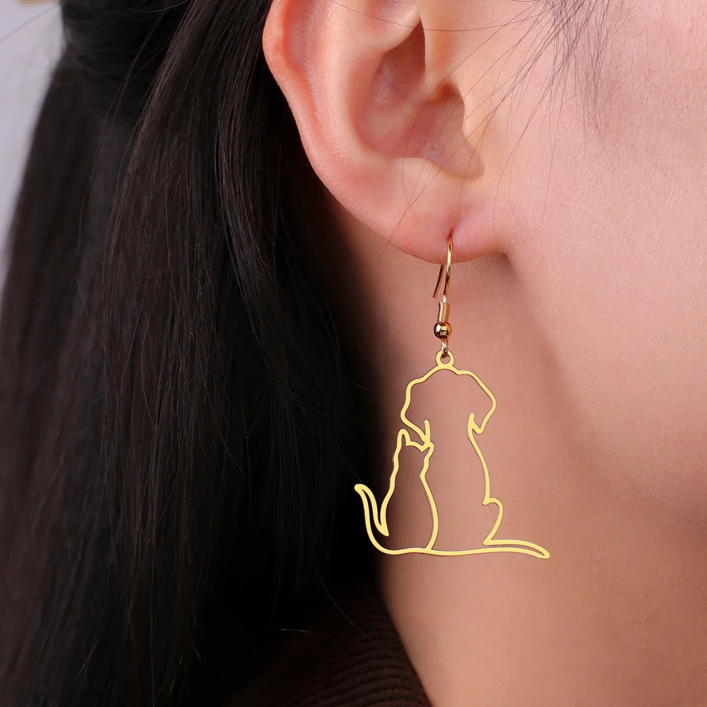 Cazador - Cute Stainless Steel Earrings