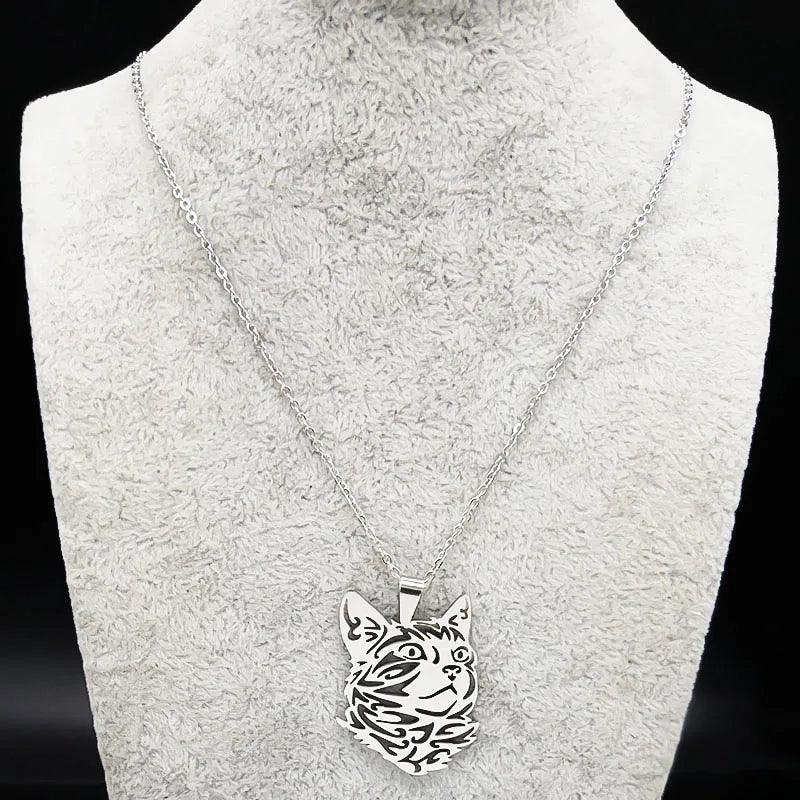 Wicca - Stylish Silver Cat Necklace