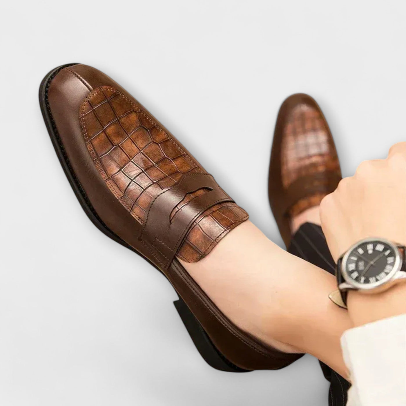 Milo | Luxury Crocodile Slip-On Loafers