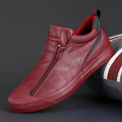 Men's Zip Leather Shoes 