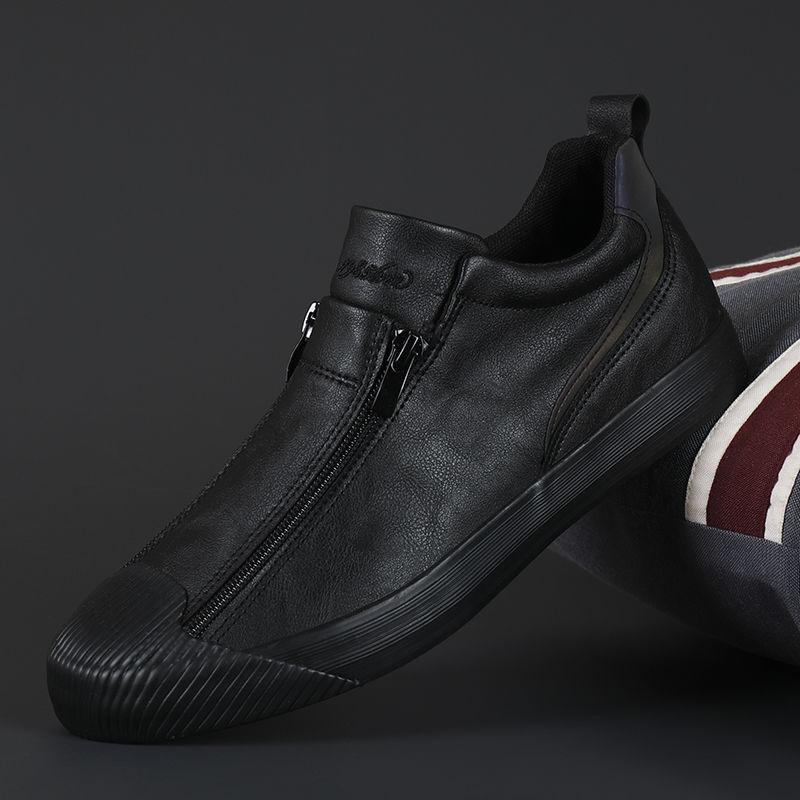 Men's Zip Leather Shoes 