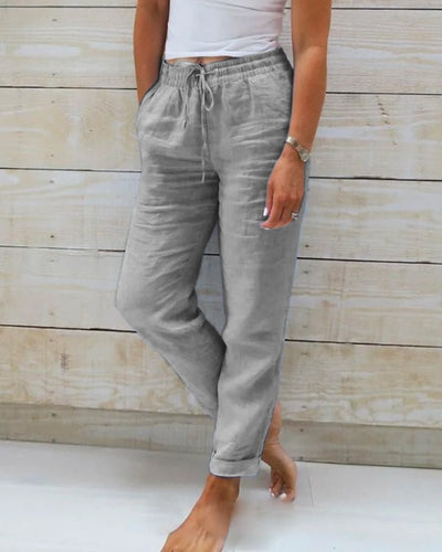 Monica - Luxurious Cotton-Linen Trousers