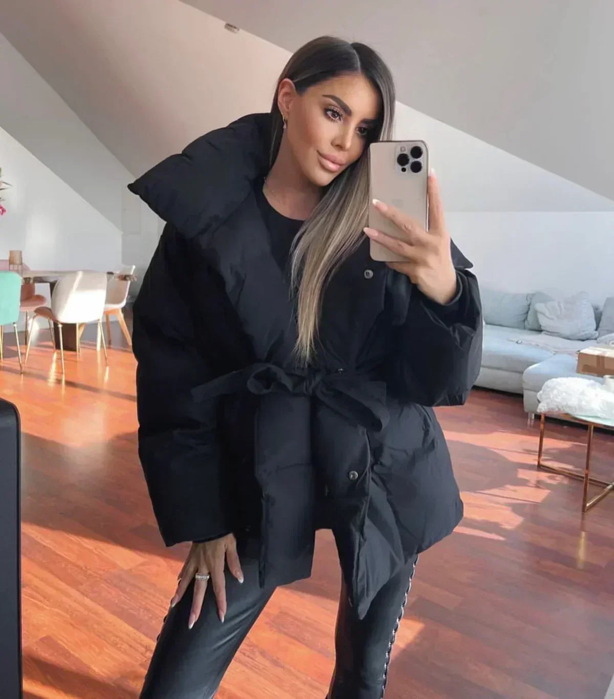 Julianna - Quilted Luxury Jacket with Belt